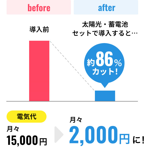 導入する前とした後の比較グラフ